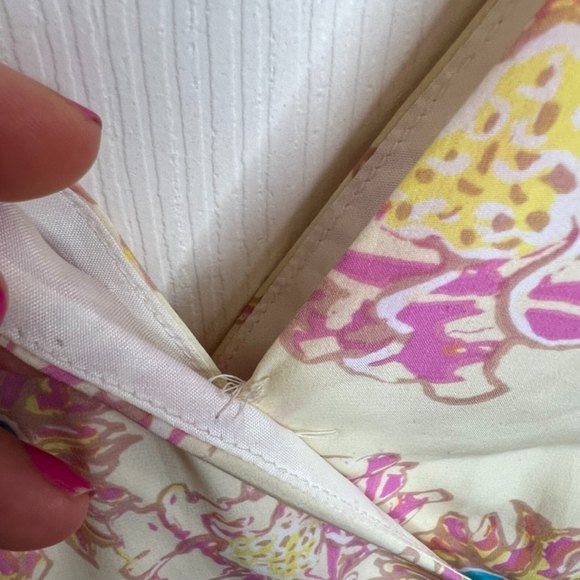 Anthropologie O by Organics Floral Pink/Yellow Dress Size 4 - Picture 4 of 11